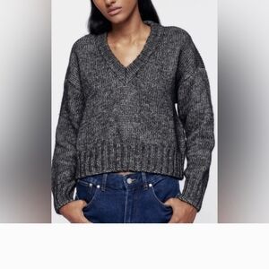 KOTN Charcoal V-Neck Sweater
